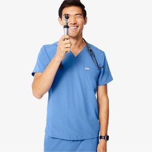 Figs Mens Ceil Blue Chisec XL Scrub Top